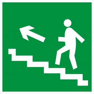 Е16 Направление к эвакуационному выходу по лестнице вверх